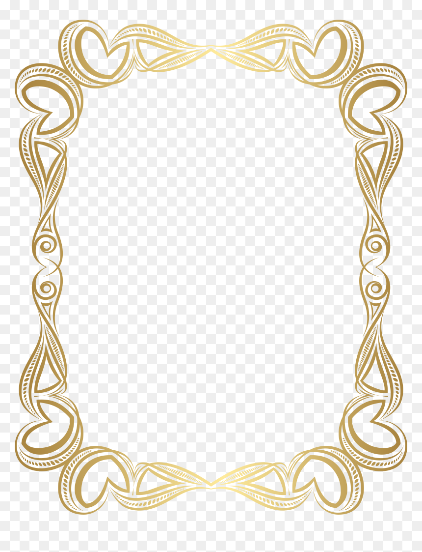 Decorative Border Frame Gold Transparent Png Image, Png Download - decorative border png