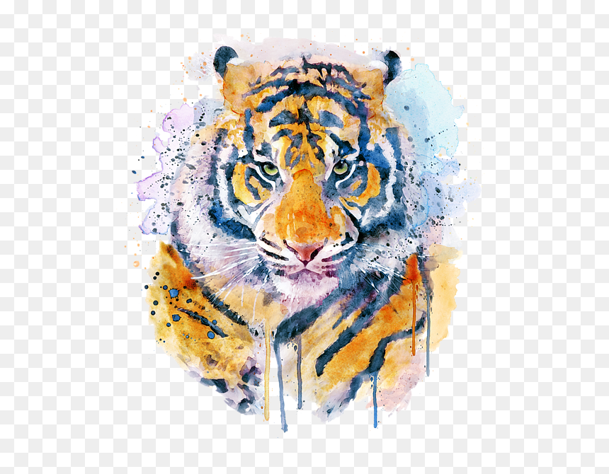 Bleed Area May Not Be Visible - Tiger Face Acrylic Painting, HD Png Download - tiger face png