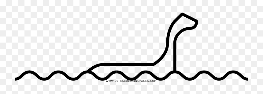 Loch Ness Monster Coloring Page - Line Art, HD Png Download - loch ness monster png