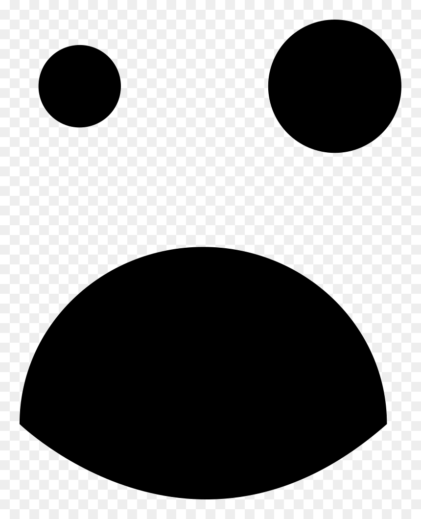 Black Eye And Opened Mouth Emoticon Square Face - Circle, HD Png Download - black oval png