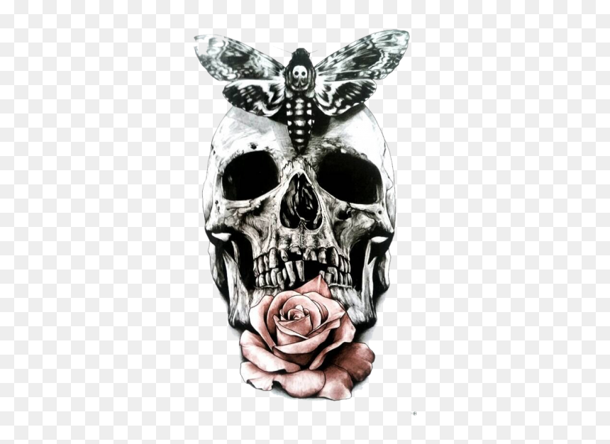 Body Tattoos Temporary Skull Tattoo Sticker Abziehtattoo - Skull Arm Tattoos For Women, HD Png Download - skull tattoo png