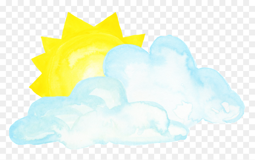 Hand Painted By The Clouds Blocking Half Of The Sun - Sketch, HD Png Download - half sun png
