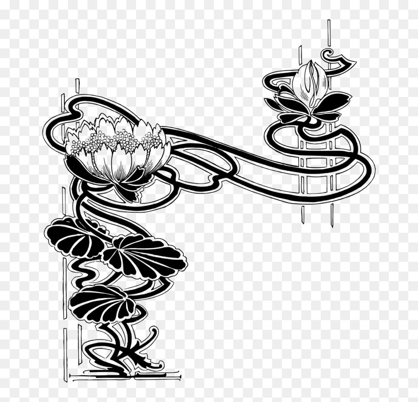 Line Art,plant,flower - Portable Network Graphics, HD Png Download - black and white flower png