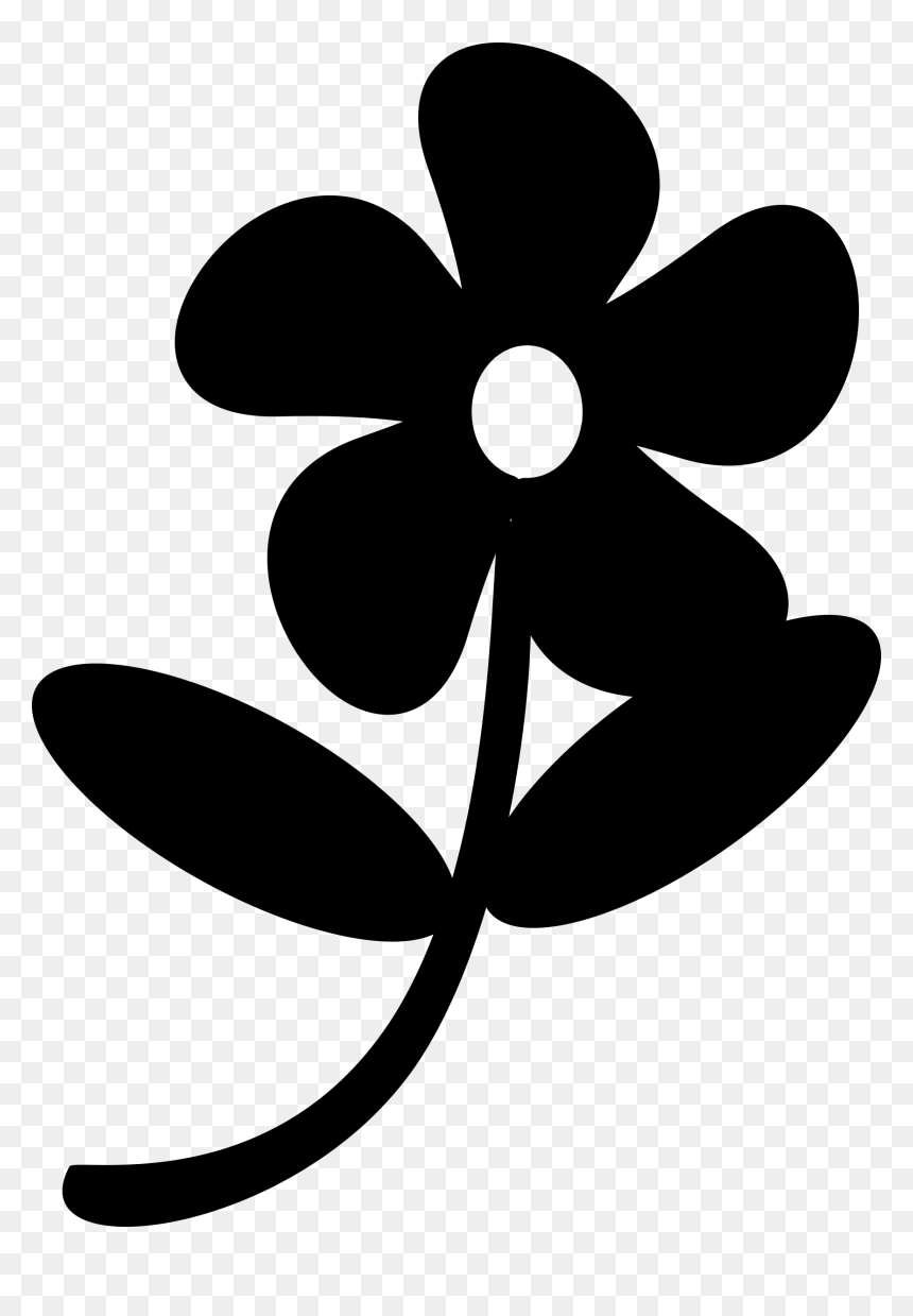 Flower Clipart Black Png - Flower Black Clip Art, Transparent Png - black and white flower png