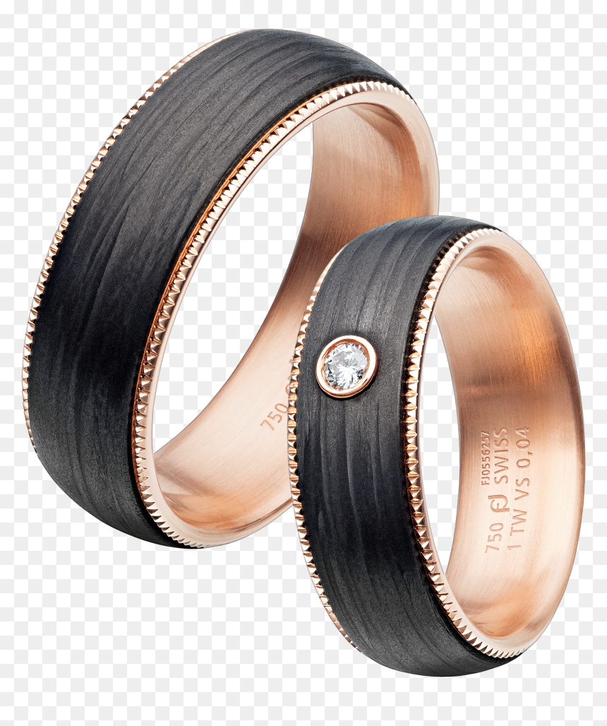 71 84520 Red - Rose Gold And Carbon Fiber Wedding Band, HD Png Download - carbon fiber png