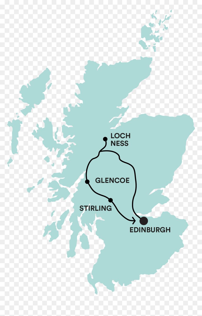 Loch Ness Hunter Tour Map - 7 Day Tour Scotland, HD Png Download - loch ness monster png