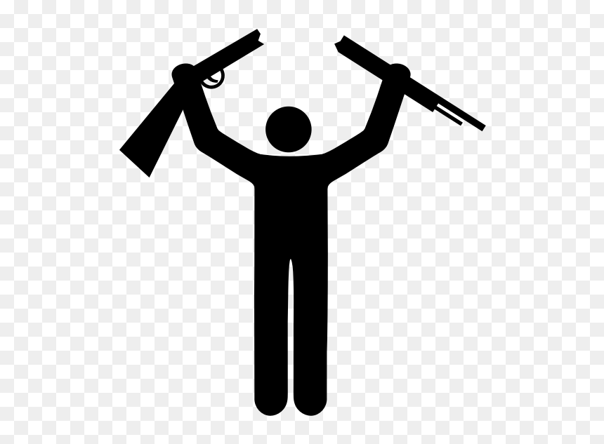 Stick-man With Broken Gun - Stick Figure With Gun Png, Transparent Png - stick man png