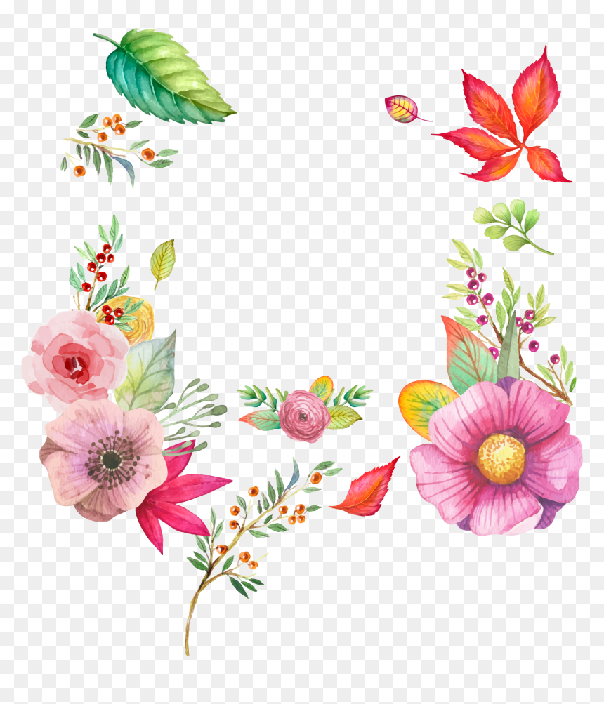 Watercolour Flowers Watercolor Painting, HD Png Download - flowers vector png