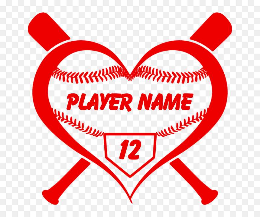 Personalized Baseball Player Heart Pillow Case - Dunking Basketball Clip Art, HD Png Download - baseball heart png