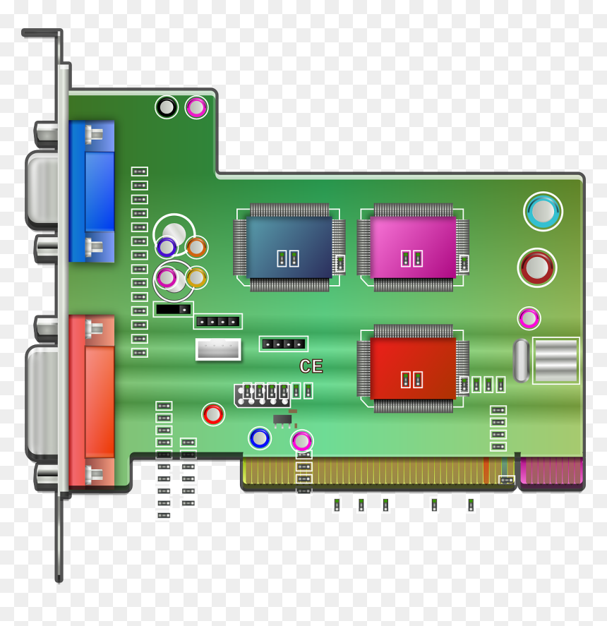Soundkarte Clipart, HD Png Download - circuit board vector png