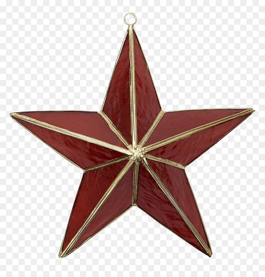 Capiz 3d Star Ornament In Red & Gold - Eastern Standard, HD Png Download - red ornament png