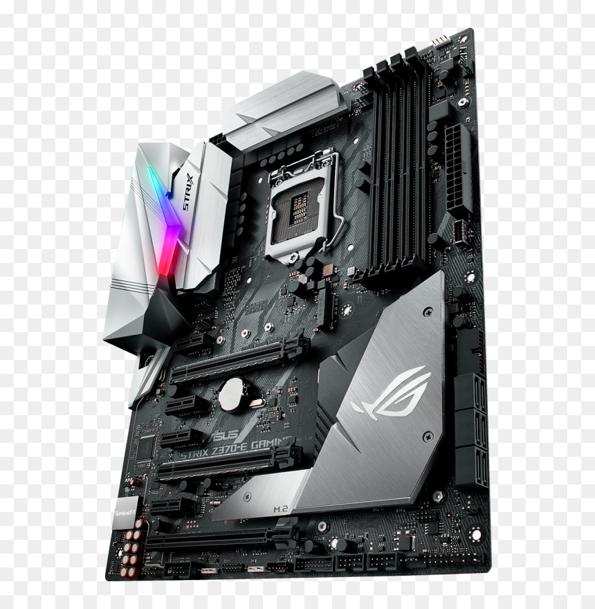 Rog Strix Z370 E Intel Z370 Ddr4 Atx Motherboard - Asus Rog Strix Motherboard Z370, HD Png Download - motherboard png