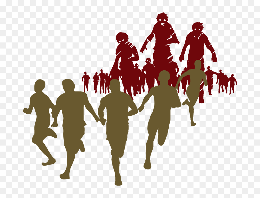 Escape From Idea To Have An Horror - Zombie Run Clipart Transparent, HD Png Download - zombie silhouette png