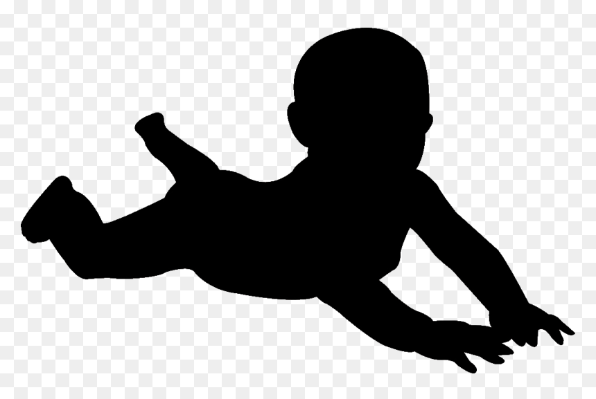 Silhouette Infant Clip Art - Transparent Baby Silhouette Clip Art, HD Png Download - child silhouette png
