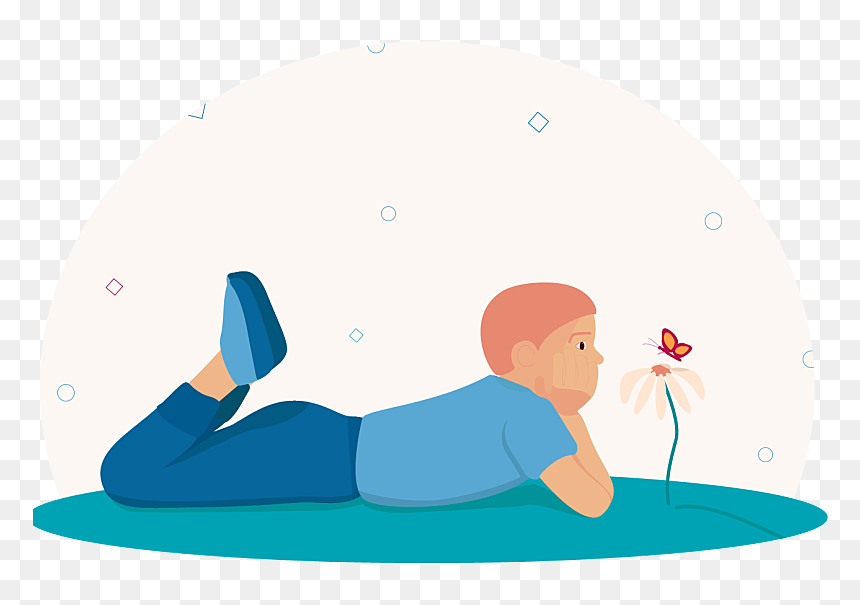 Little Boy And Flower-01 - Cartoon, HD Png Download - little boy png