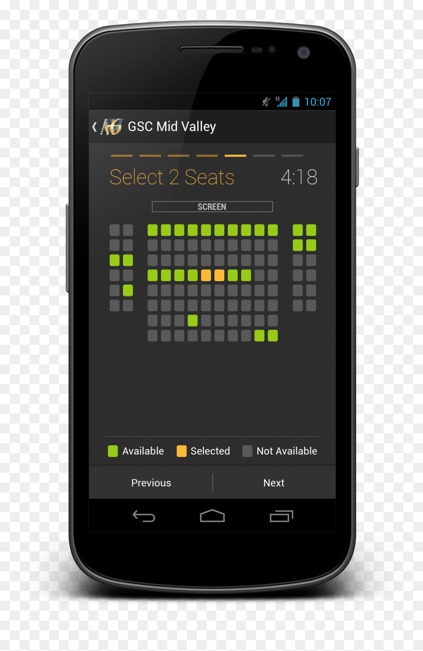 Seat Selection Cinema Seats, Movie Tickets, Flat Ui, - Smartphone, HD Png Download - movie tickets png