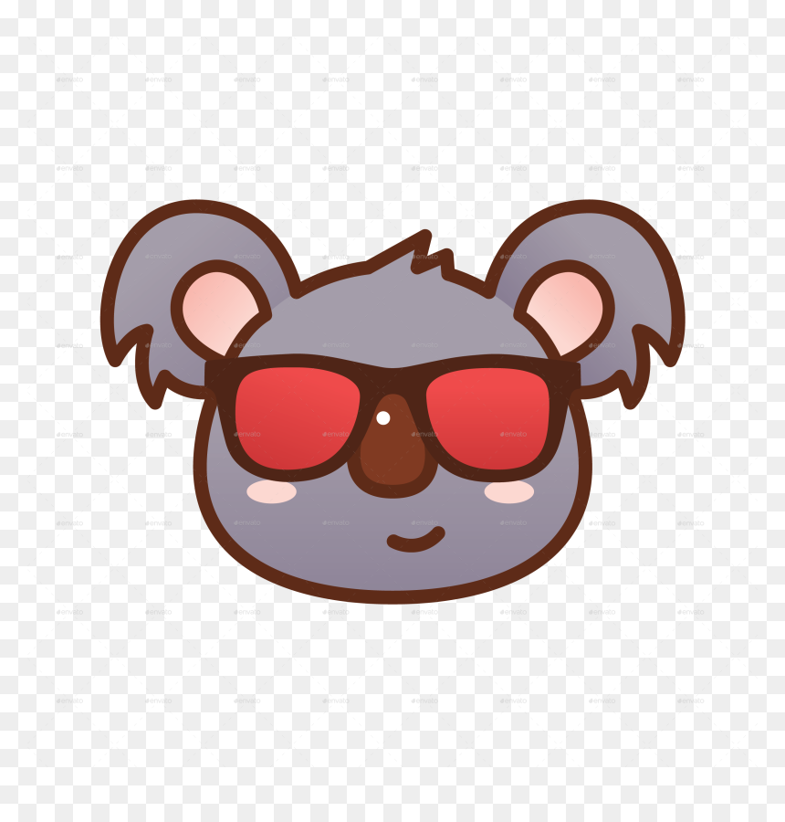 Transparent Cute Emojis Png - Koala Emoji, Png Download - cartoon sunglasses png