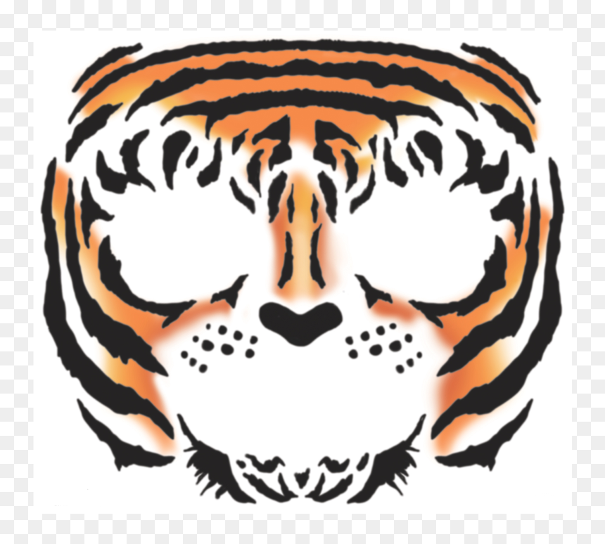 Face Tiger Temporary Tattoo 2 1 1 - Tiger Face Temporary Tattoo, HD Png Download - tiger face png