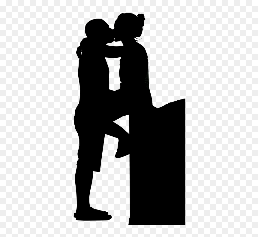 Silhouette Couple Sitting, HD Png Download - sitting silhouette png