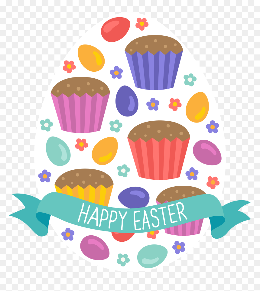 Easter Egg Cake Clip Art - Easter Cake Clipart, HD Png Download - cupcake clipart png