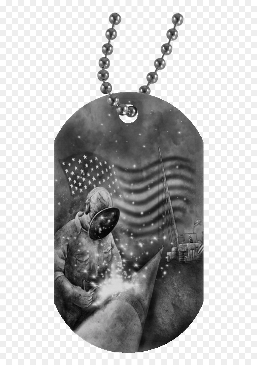 Custom Welder Silver Dog Tag Necklace - Necklace, HD Png Download - dog tag png