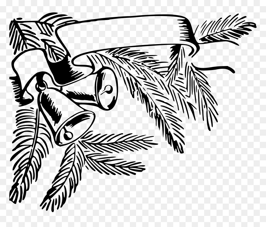 Christmas Banner Clip Arts - Christmas Bells Clipart Black And White, HD Png Download - merry christmas banner png