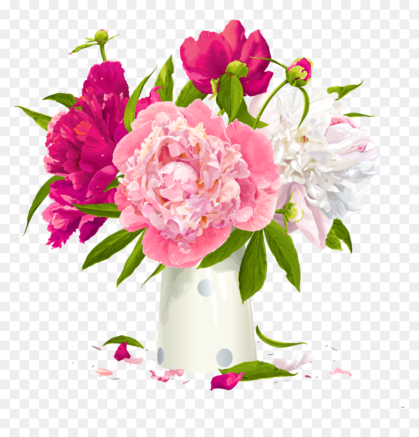 Flower Vases With Flowers Clipart Group - Transparent Vase Of Flowers Clipart, HD Png Download - beautiful flower vase with flowers png