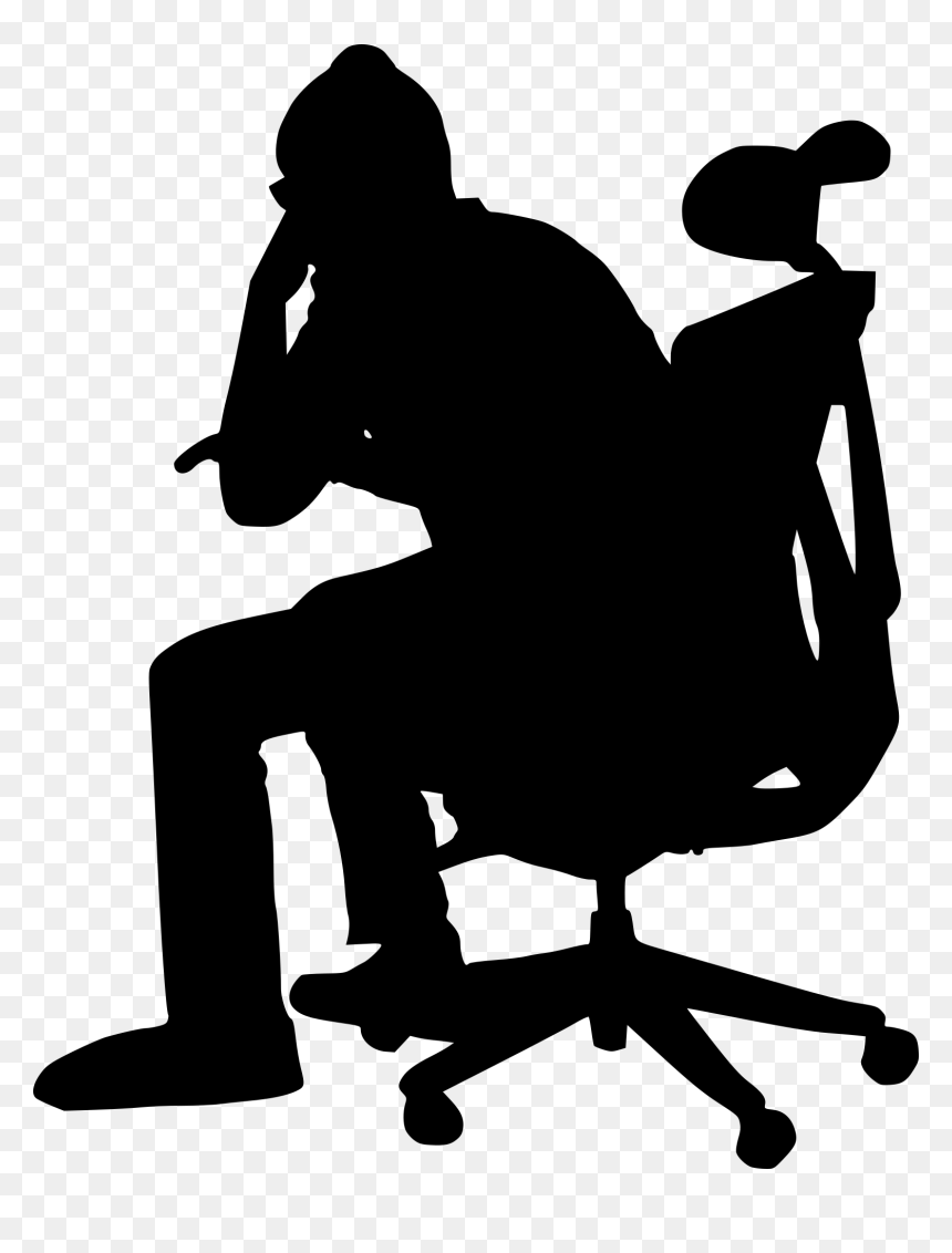 Sitting Silhouette Office Chair, HD Png Download - sitting silhouette png
