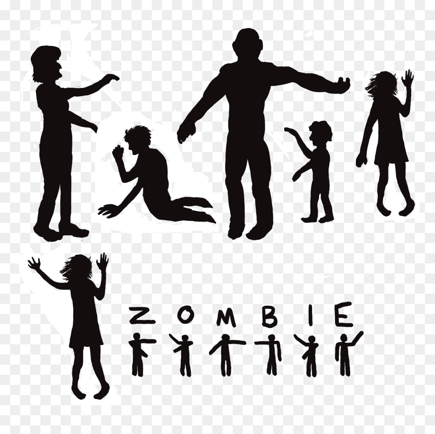 Silhouette, HD Png Download - zombie silhouette png