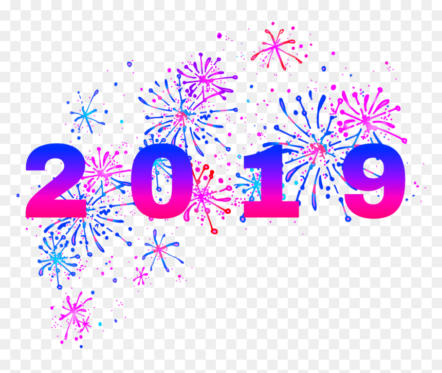 2019 Newyear Fireworks Sparkle Holiday Celebration - Graphic Design, HD Png Download - celebration firework png
