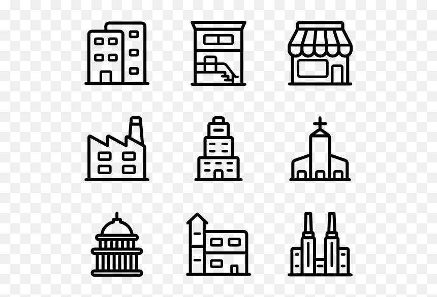 Block Vector Office - Parking Icons Free Vector, HD Png Download - office building vector png