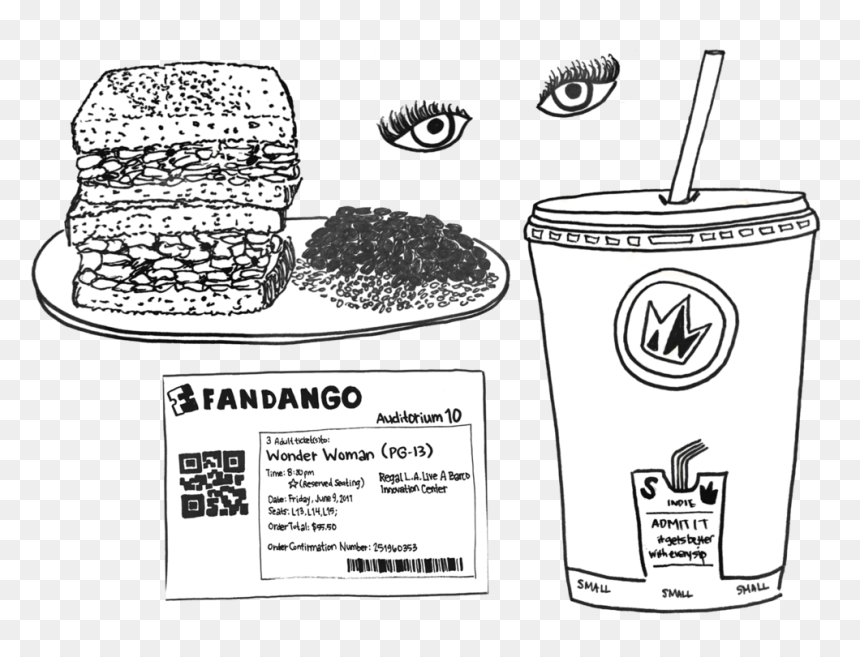 Eyelash Fill, Jackfruit Tuna Melt With Bean And Rice - Drawing, HD Png Download - movie tickets png
