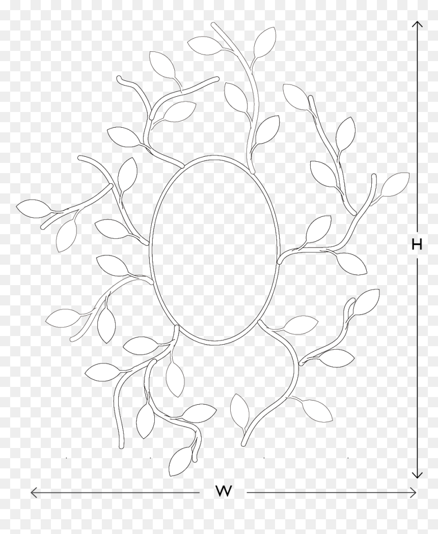 Customise Your Foliage Oval Contemporary Mirror - Rose, HD Png Download - foliage png