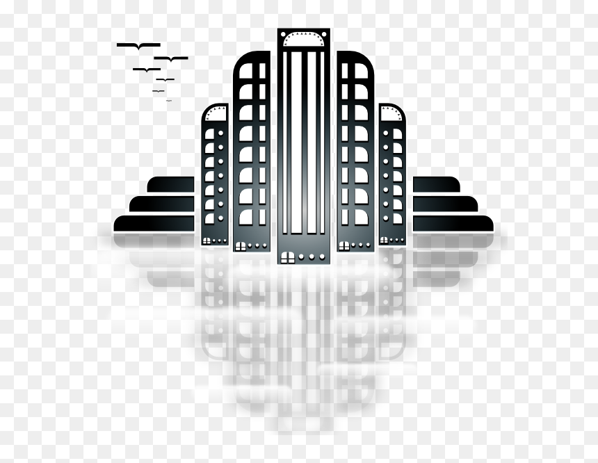 Art Deco Building Vector, HD Png Download - office building vector png