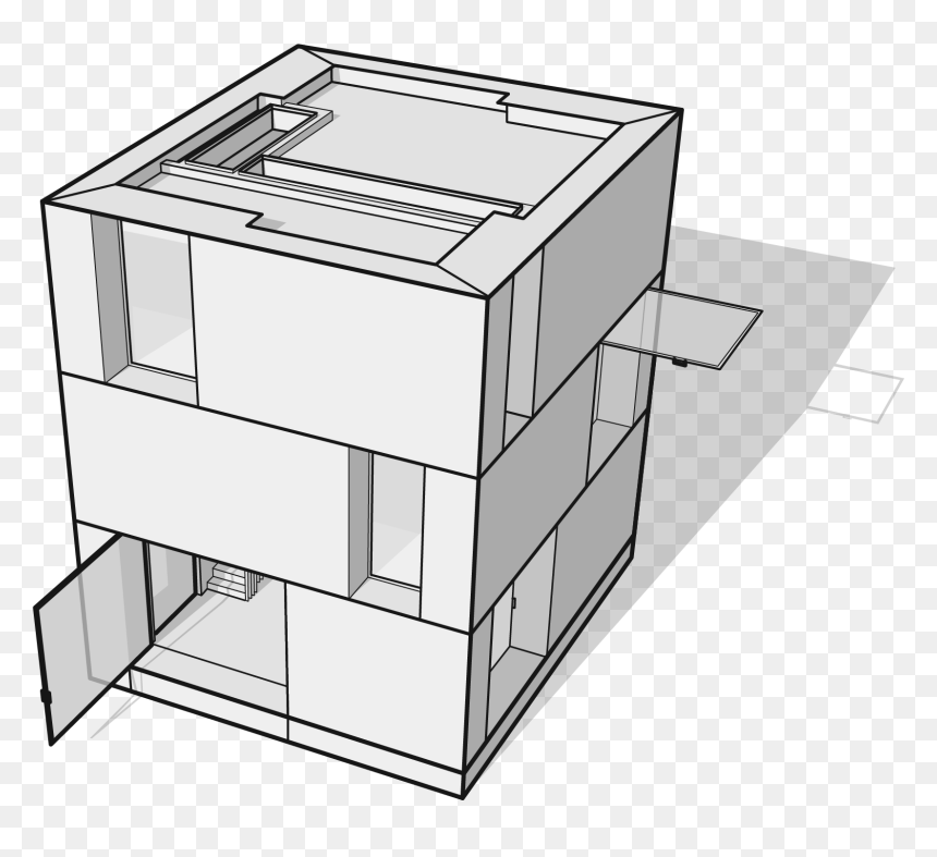 Office Building Floor Plan Black & White Clipart Vector - Sketchup Studio, HD Png Download - office building vector png