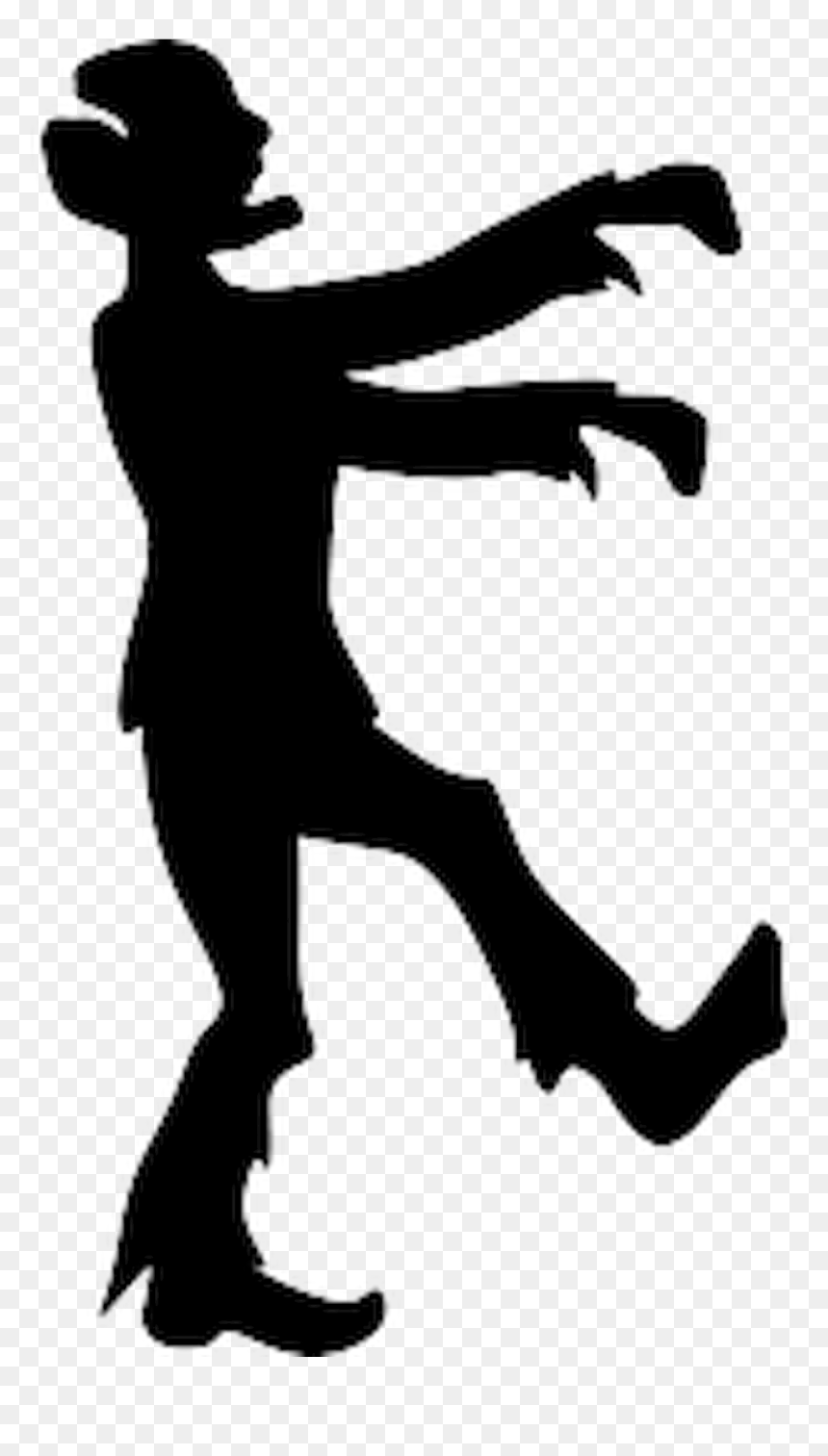 Silhouette Zombie, HD Png Download - zombie silhouette png