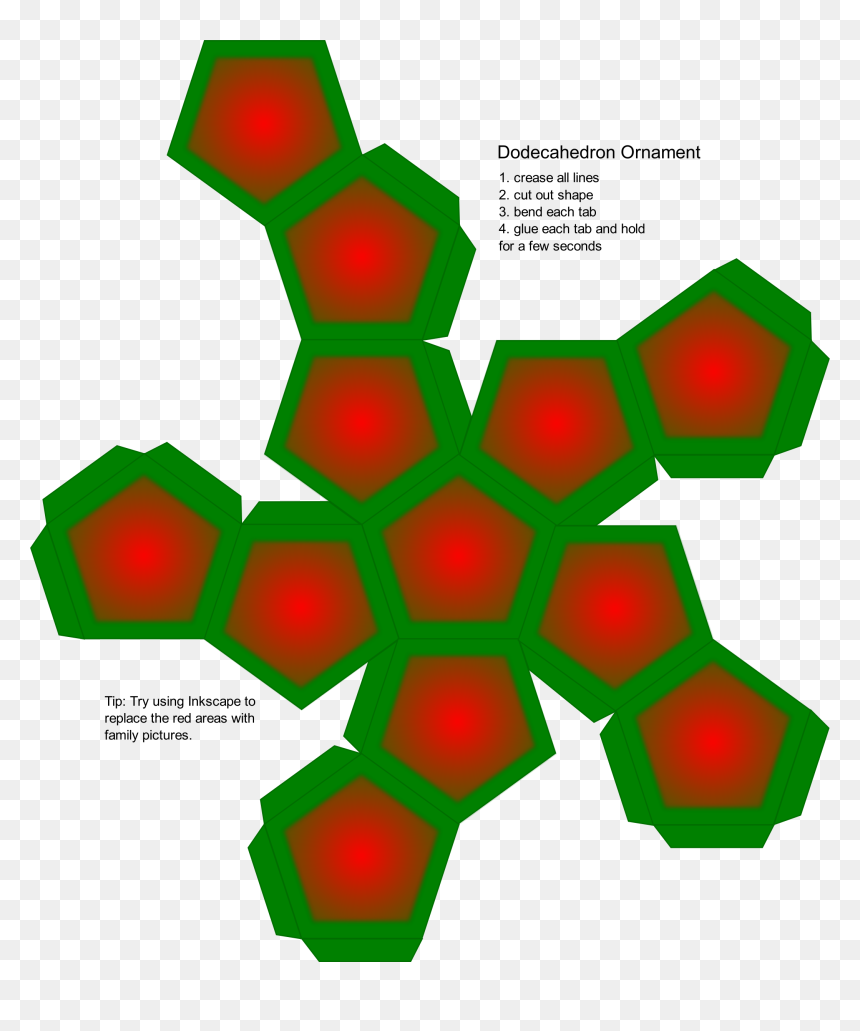 Dodecahedron Ornament Clip Arts - Platonic Solid, HD Png Download - red ornament png