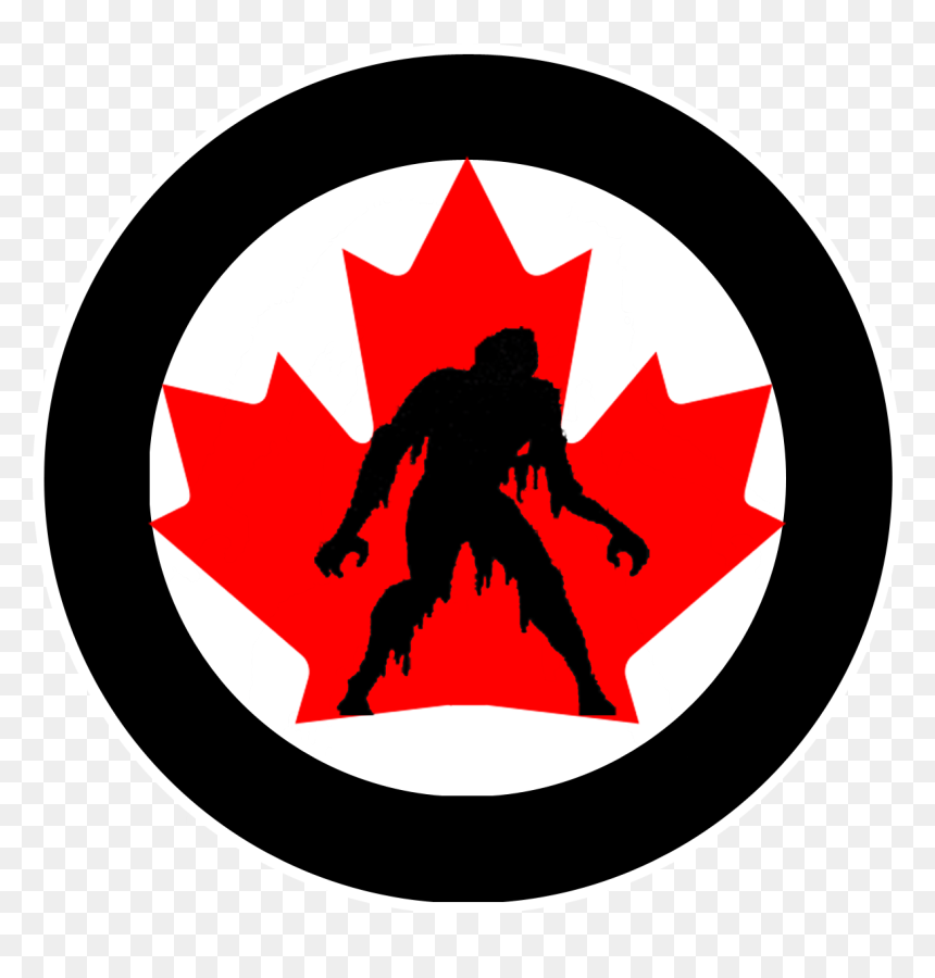 The Badge Shows The Zombie Silhouette From The Arms - Canadian Flag Poster, HD Png Download - zombie silhouette png