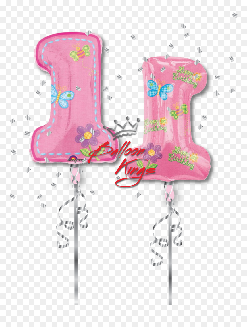 1st Birthday Girl Number - 1st Birthday Balloons, HD Png Download - 1st number png