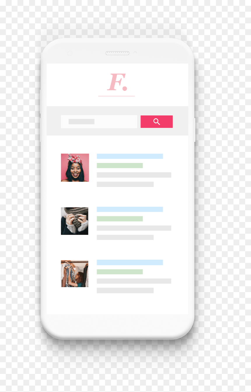 Generic Phone Shows A Browser Displaying A List Of - Carmine, HD Png Download - google search bar png