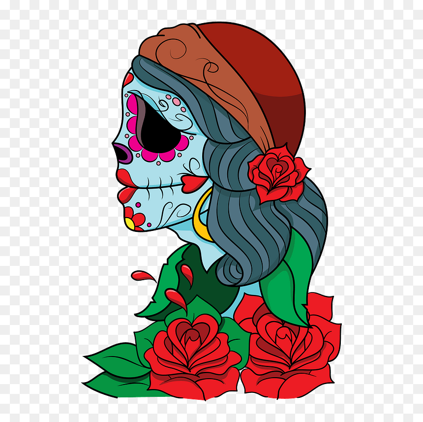 Day Of The Dead Gypsy Clipart - Illustration, HD Png Download - day of the dead png