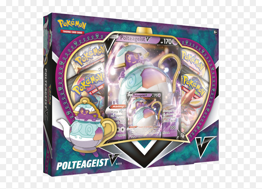 Polteageist V Box - Pokemon Tcg Rebel Clash, HD Png Download - pokemon card back png