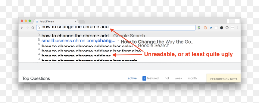 Wonky Font Size Makes Chrome Silly, HD Png Download - google search bar png