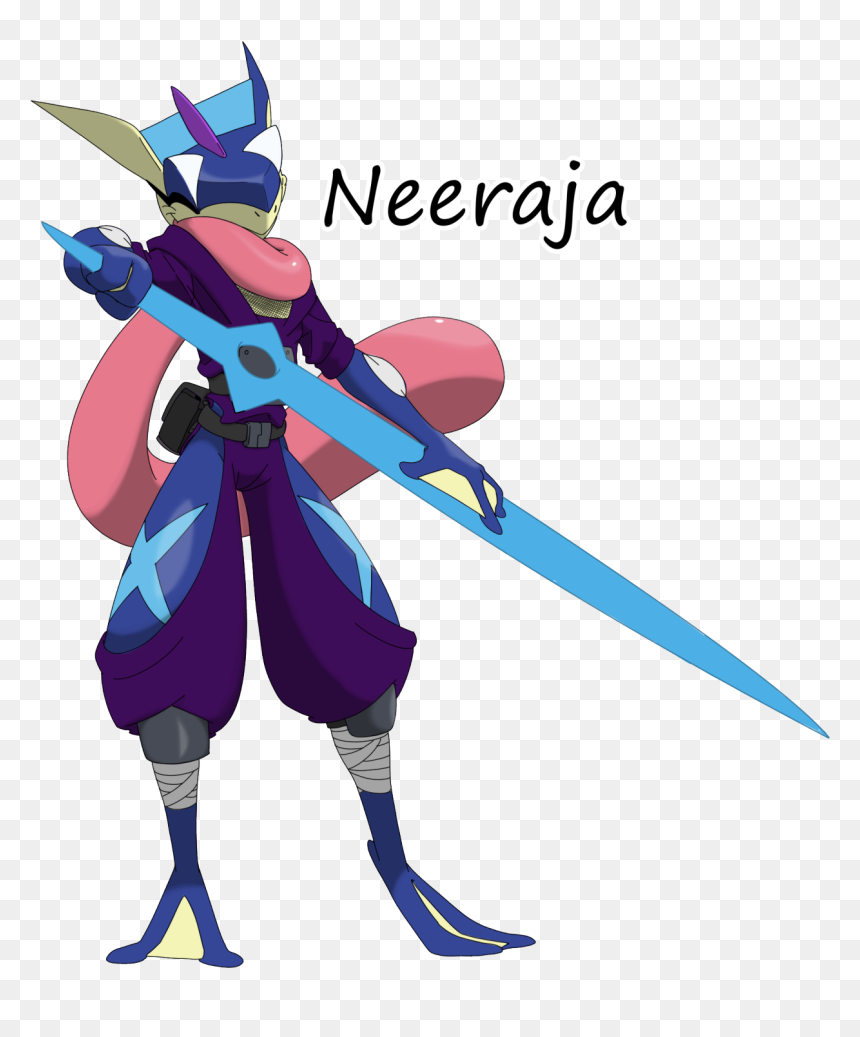 Neeraja Cluedfin
species - Greninja With A Sword, HD Png Download - ash greninja png
