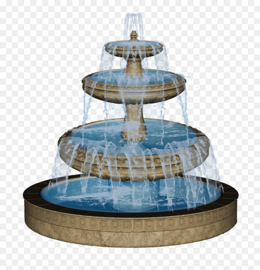 Waterfounten In Garden Clipart, HD Png Download - fountain top view png