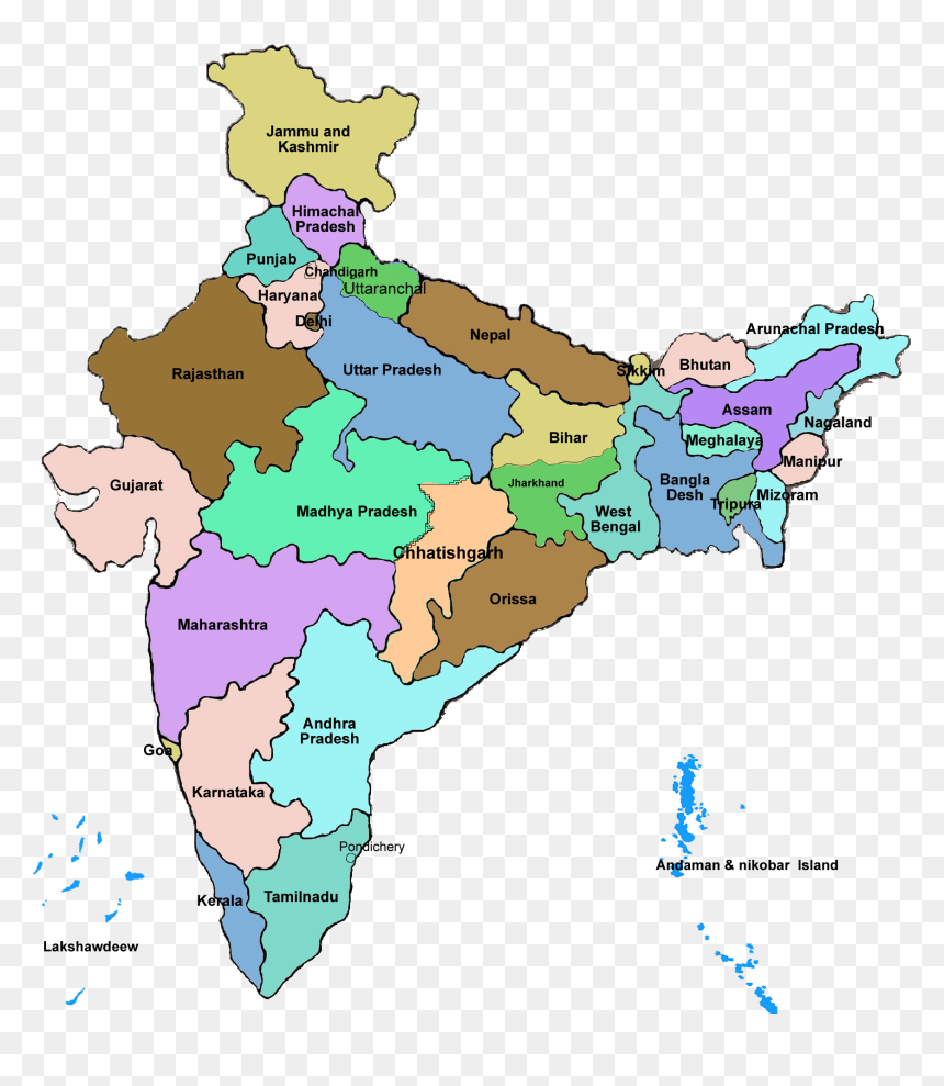 Full India Map - Jaipur In India Map, HD Png Download - india map png image