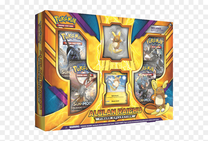 Pokemon Alolan Raichu Figure Collection, HD Png Download - pokemon card back png