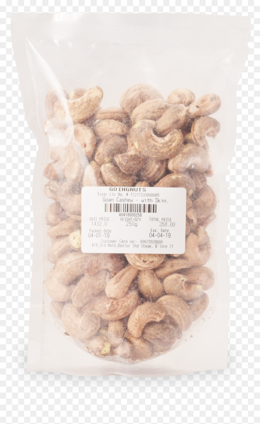 Goan Cashew Nuts With Skin - Cashew, HD Png Download - cashew nut png