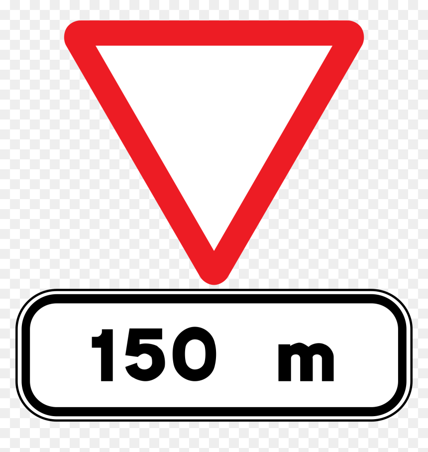 Give Way In 150m Spain Clip Arts - Panneaux Cedez Le Passage 150m, HD Png Download - spain png