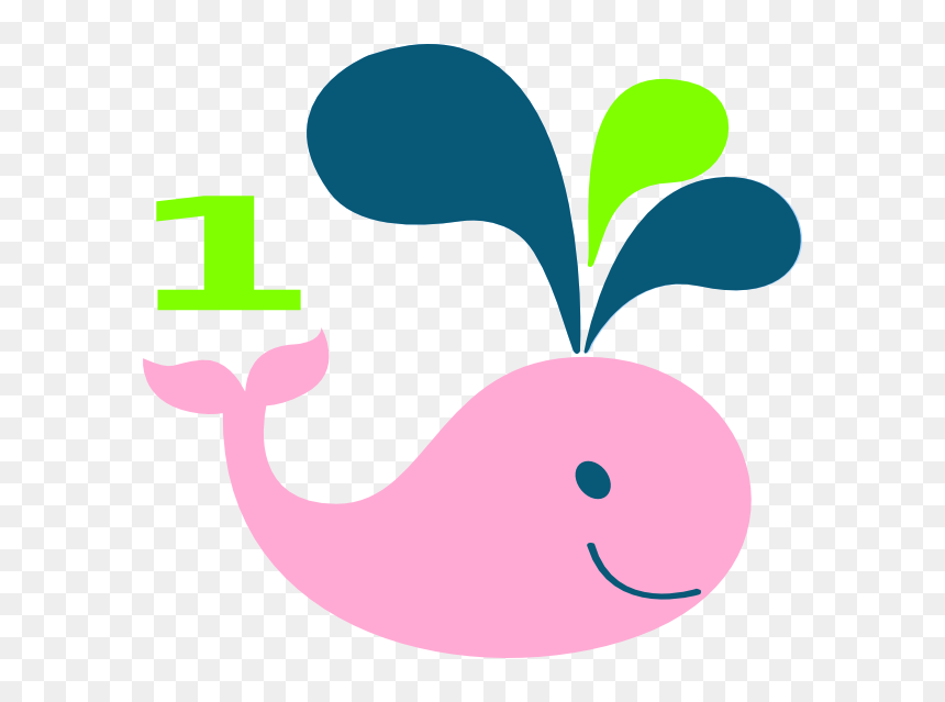 Transparent 1st Birthday Png - Whale With Water Silhouette, Png Download - 1st birthday png pink